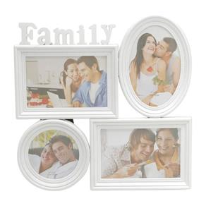 Porta Retrato para 4 Fotos Family Prestige - Branco