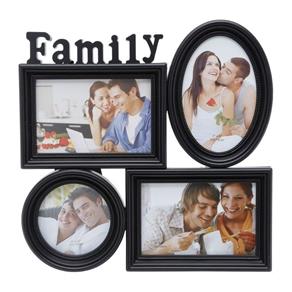 Porta Retrato para 4 Fotos Family Prestige - Preto