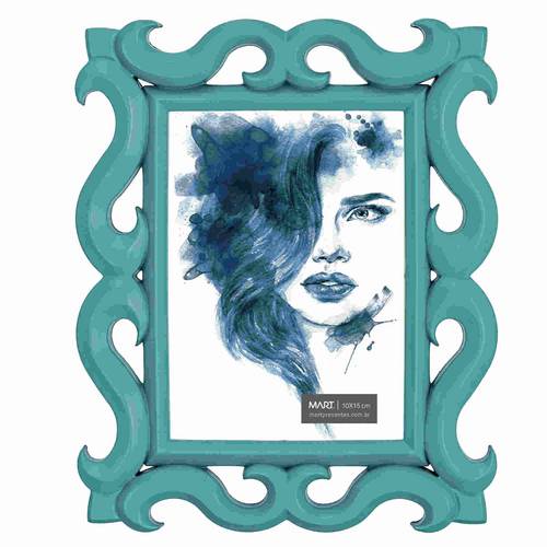Porta Retrato Style Azul - 10x15 Cm
