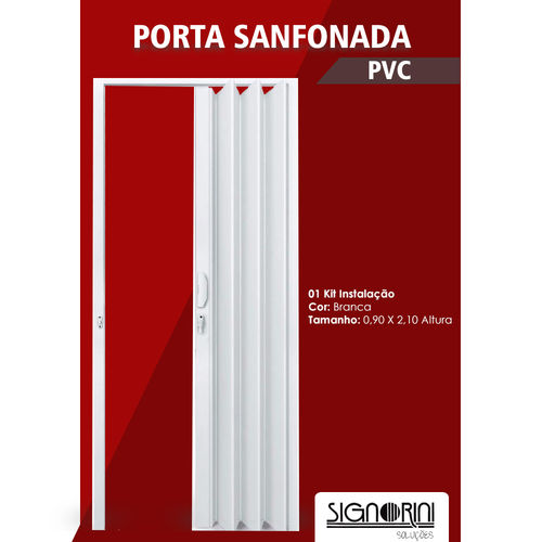 Porta Sanfonada - Branca 0,90 X 2,10 Metros
