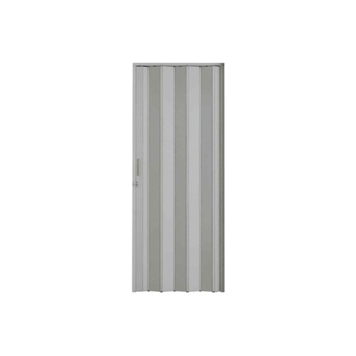 Porta Sanfonada Plast Porta com Puxador e Trinco 210X60cm Cinza