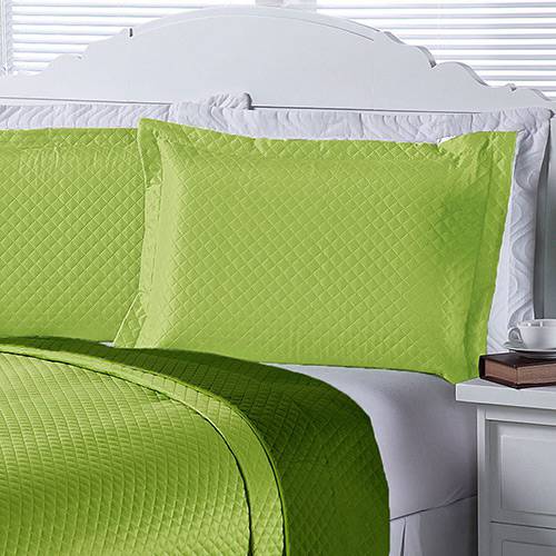 Porta Travesseiro Dual Color Verde Claro - Enxovais Aquarela