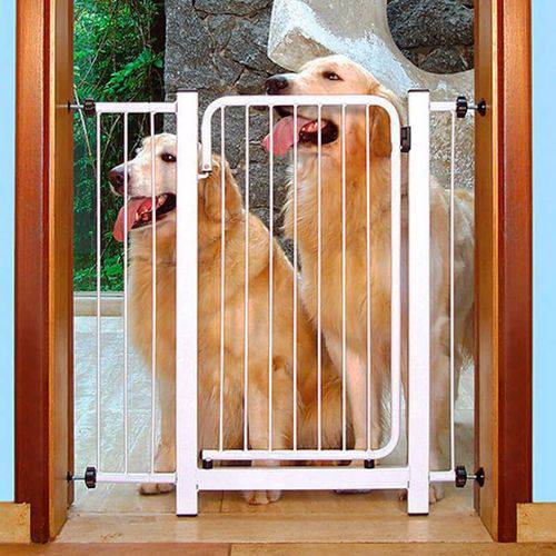 Portão Grade para Cachorro e Criança 70 X 80cm Branco Açomix