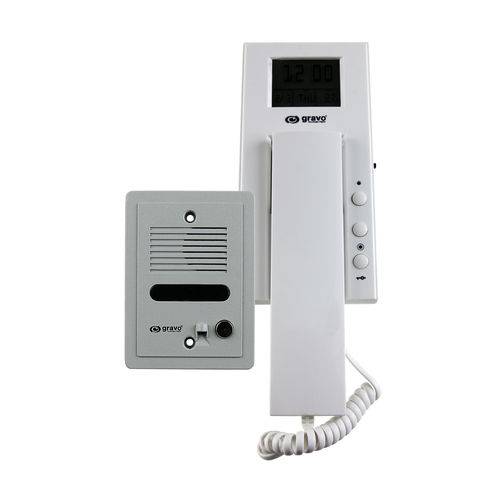 Porteiro Eletrônico com Relógio e Termômetro GPE-100M/GPE-100A Gravo