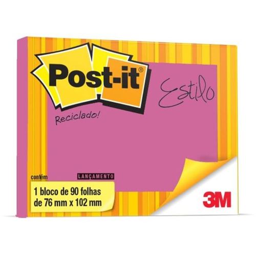 Post-IT 657 76x102 90 Folhas Roxo Reciclado