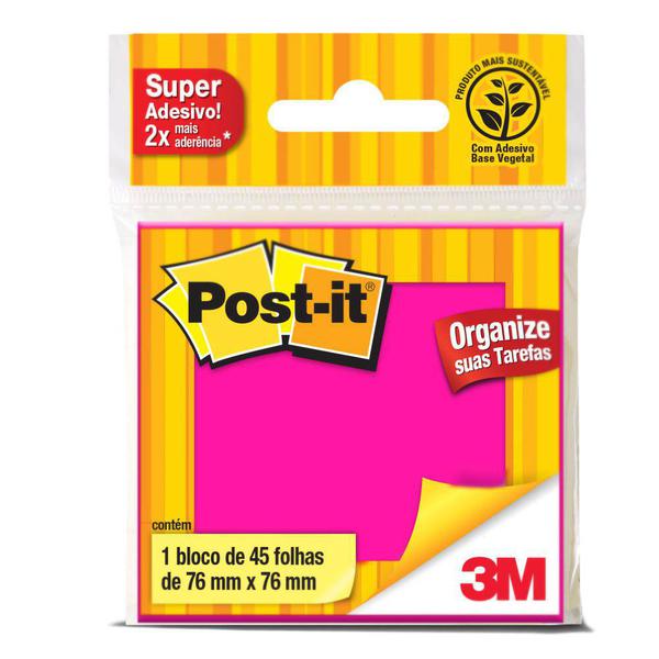 Post It 76x76 C/45fls Rosa - 3M
