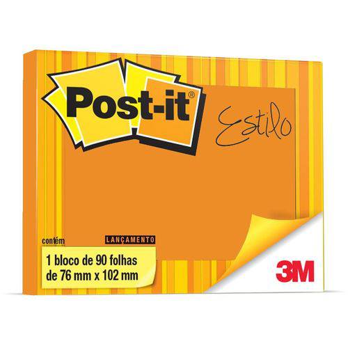 Post-it 3m 657 76mm X 102mm Laranja Neon 90 Folhas 20718