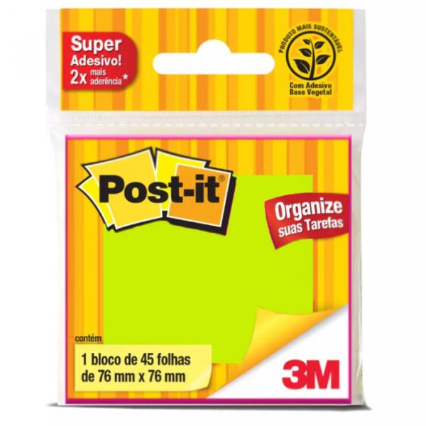 Post-it Verde 76x76 45 Folhas - 3m