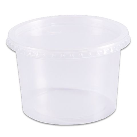 Pote Plástico Redondo Transparente Freezer/Microondas 500ml C/24 - Prafesta