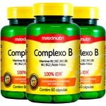 3 Potes Complexo B - 60 cápsulas - Maxinutri