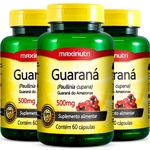 3 Potes Guaraná 500mg 60 cápsulas Maxinutri
