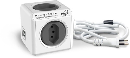 PowerCube Extended PWC-X4U ELG Cinza 4 Tomadas com Cabo 1,5m