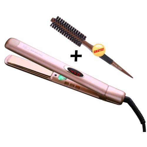 Prancha Chapinha Titanium Rosé 450°F Mq Hair Profissional Perfeita para Escova Progressiva