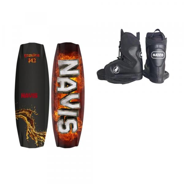 Prancha de Wakeboard Gasolina 142 com Botas Preta 095 Aberta Navis-"g" 35-42