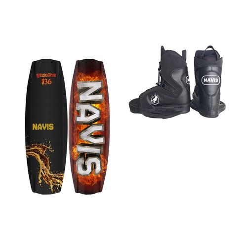 Prancha de Wakeboard Gasolina 136 com Botas Preta 095 Aberta Navis-"gg" 40-46