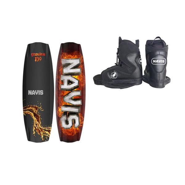 Prancha de Wakeboard Gasolina 139 com Botas Preta 095 Aberta Navis-"g" 35-42