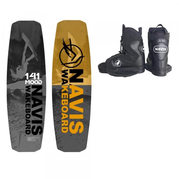 Prancha de Wakeboard Mood 141 com Botas Preta 095 Aberta Navis-"g" 35-42