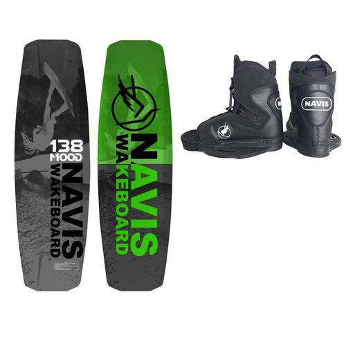 Prancha de Wakeboard Mood 138 com Botas Preta 095 Aberta Navis-"G" 35-42