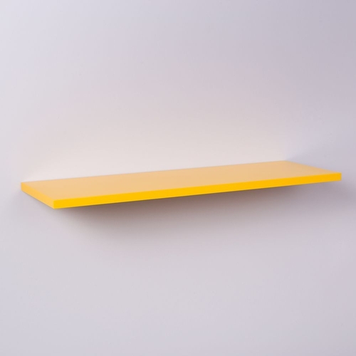 Prateleira Crie Fácil Amarela 100 X 20cm com Suporte Invisível