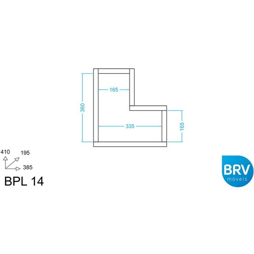 Tamanhos, Medidas e Dimensões do produto Prateleira MDP BPL Tabaco (10,3x19,5x42,5cm) - BRV