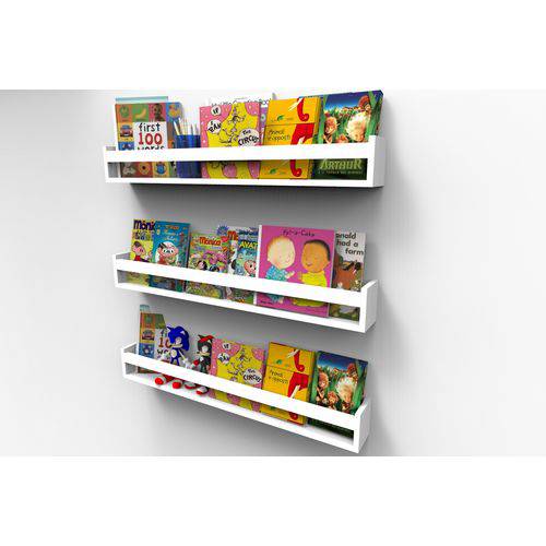 Prateleira para Livros Infantil Montessoriano 90cm - 3 Peças