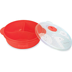 Prato com Divisões e Tampa com Válvula para Micro-ondas Vermelho - Fisher Price