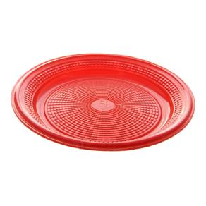 Prato de Plástico Descartável com Ø 15cm Vermelho com 10 Unidades Trik Trik