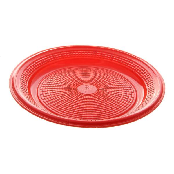 Prato de Plástico Descartável Vermelho 15cm com 10 Unidades Trik Trik