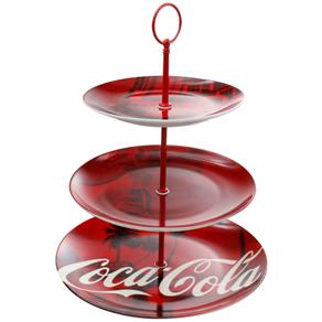 Prato para Doces em Porcelana Coca-Cola Over Landscape – Vermelho