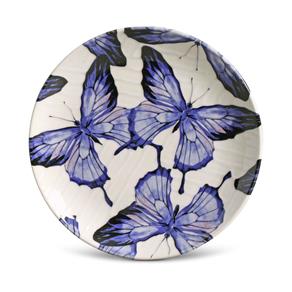Prato Sobremesa Coup Papillon Cerâmica 6 Peças - Azul