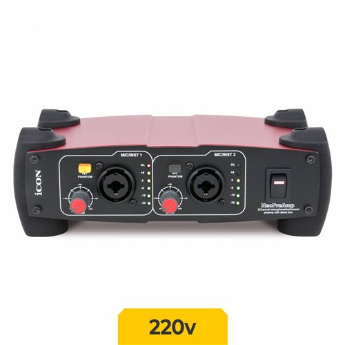 Pré-amplificador 2 Canais ICON Neo PreAmp (Red) 220v C/ Phantom Power