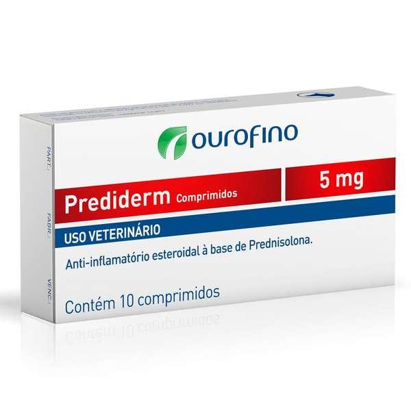 Anti-inflamatório Ourofino Prediderm 5mg para Cães - 10 Comprimidos - Ouro Fino