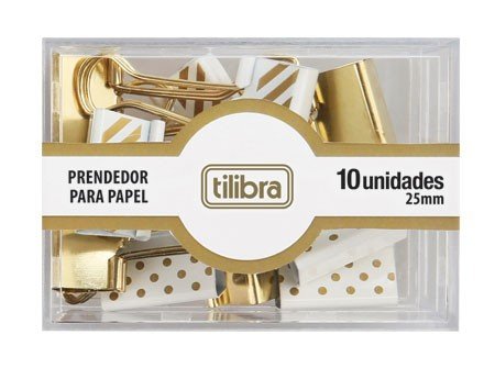 Prendedor Tilibra Binder Clips 25 Mm 010 Un Dourado 178268