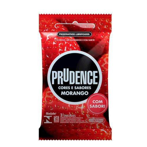 Preservativo Camisinha Prudence Sabor Cor Morango