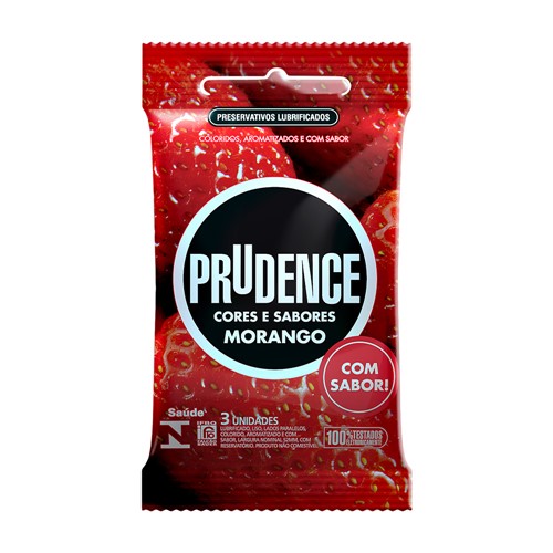 Preservativo Prudence Cores e Sabores Morango 3 Unidades