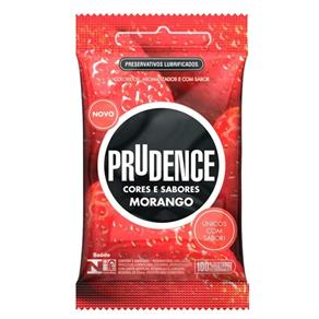 Preservativo Prudence Morango Lubrificado 3 Unidades