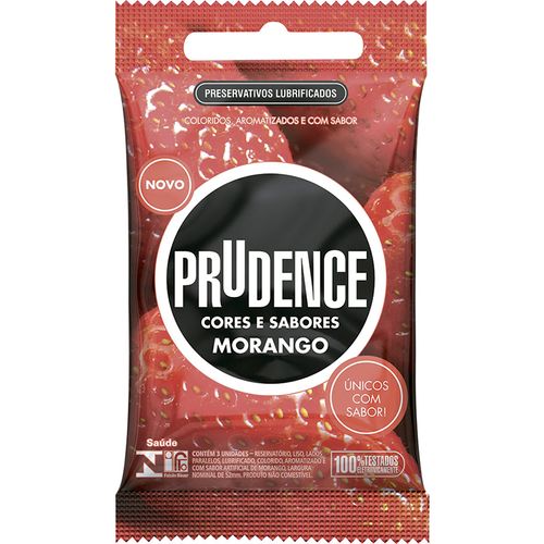 Preservativo Prudence Sabor Morango com 3 Unidades