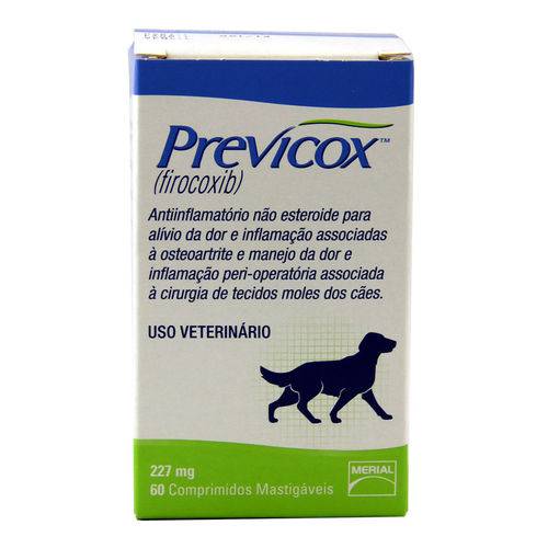 Tudo sobre 'Previcox Dog 227mg Anti-inflamatório Cães 60 Comp - Merial'