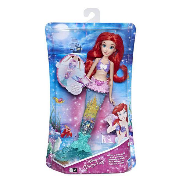 Princesas Boneca Disney Ariel Luz e Brilho - Hasbro E6387