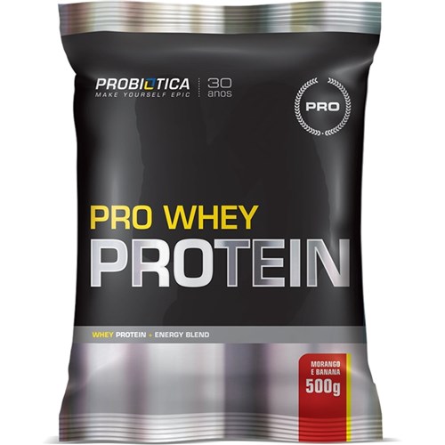 Pro Whey Protein 500G Probiótica - Morango com Banana