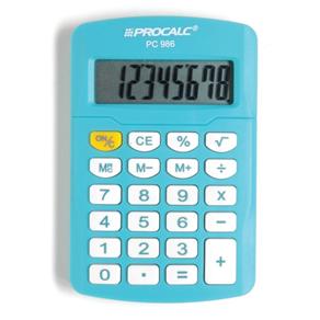 PROCALC - Calculadora Pessoal - 8 Dígitos - PC986 - AZUL