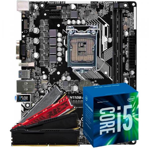 Processador Intel Core I5 7400 7ª Geração + Placa Mãe H110M + Memória 8GB DDR4 Kit Upgrade Comprebel - Msi