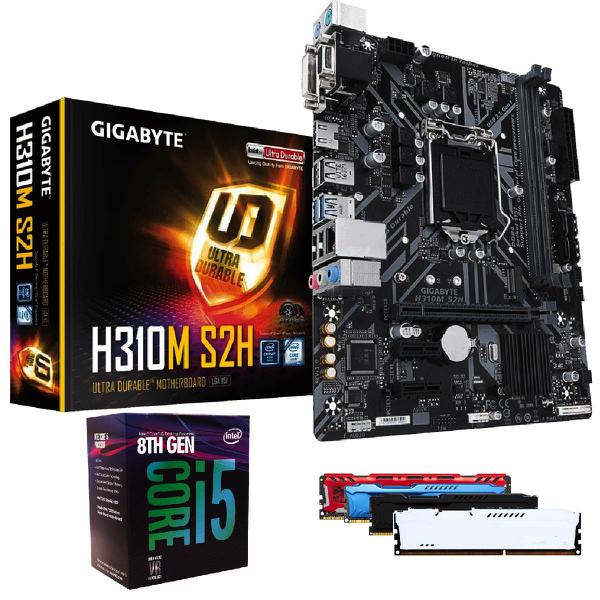 Processador Intel Core I5 8400 8ª Geração + Placa Mãe H310 Gigabyte + Memória 16GB DDR4 Kit Upgrade Comprebel