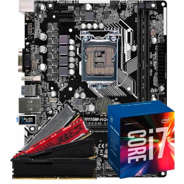 Processador Intel Core I7 7700 7ª Geração + Placa Mãe H110M + Memória 16GB DDR4 Kit Upgrade Comprebel - Msi