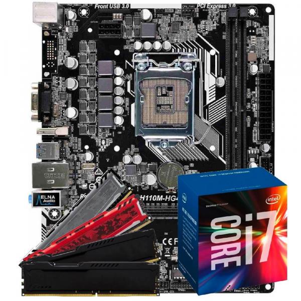 Processador Intel Core I7 7700 7ª Geração + Placa Mãe H110M + Memória 4GB DDR4 Kit Upgrade Comprebel - Msi