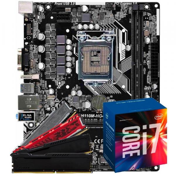 Processador Intel Core I7 7700 7ª Geração + Placa Mãe H110M + Memória 8GB DDR4 Kit Upgrade Comprebel - Msi