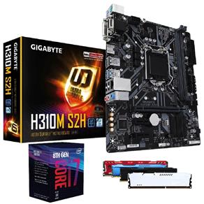 Processador Intel Core I7 8700 8ª Geração + Placa Mãe H310 Gigabyte + Memória 8GB DDR4 Kit Upgrade Comprebel