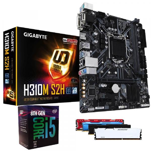Processador Intel Intel Core I5 8400 8ª Geração + Placa Mãe H310 Gigabyte + Memória 8GB DDR4 Kit Upgrade Comprebel