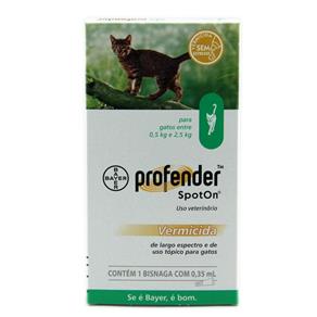Profender Spot On Gatos Até 2,5kg - Bayer (vermífugo Tópico)