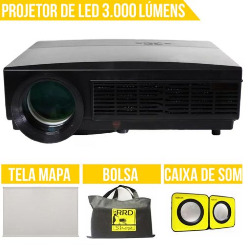 Tudo sobre 'Projetor Datashow 3000 Lumens Profissional Combo'